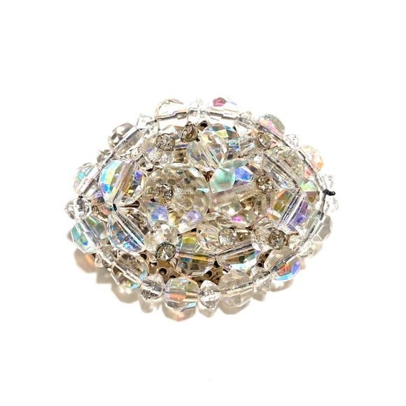 VINTAGE CRYSTAL AURORA BOREALIS BROOCH - Picture 1 of 3